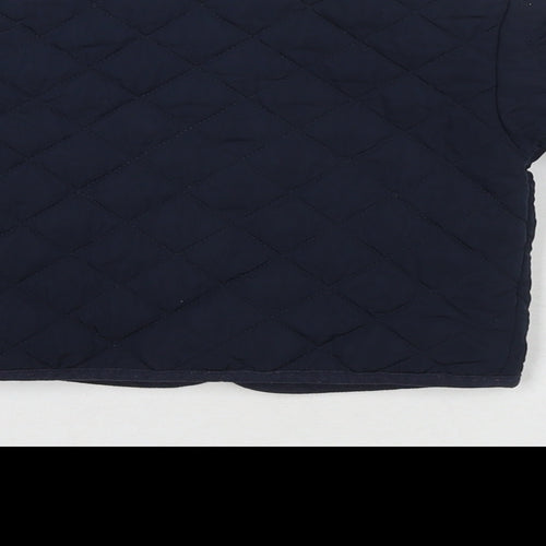 mamas & papas Boys Blue Quilted Jacket Size 6-9 Months Snap