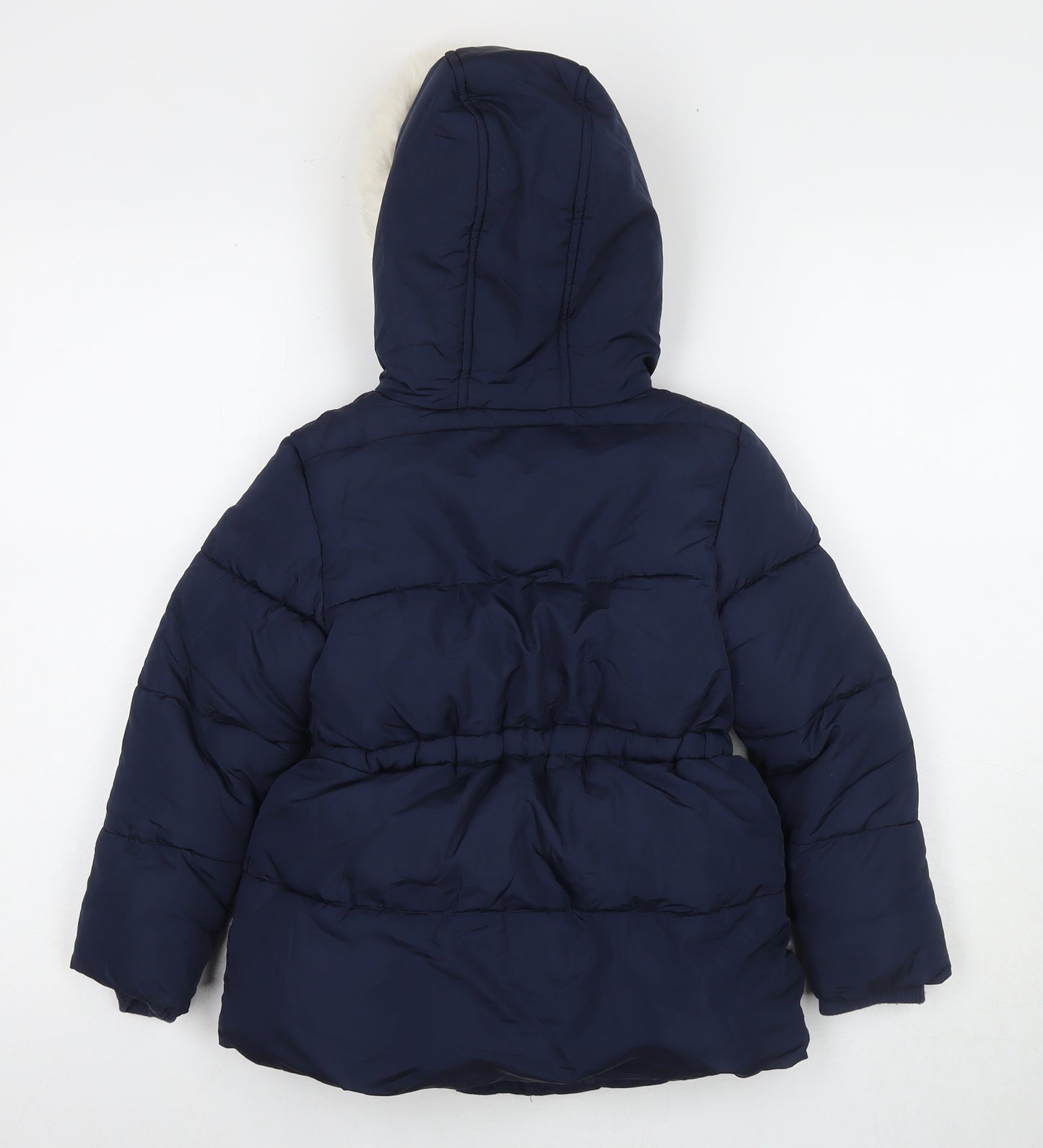 Marks and Spencer Girls Blue Puffer Jacket Jacket Size 5-6 Years Zip