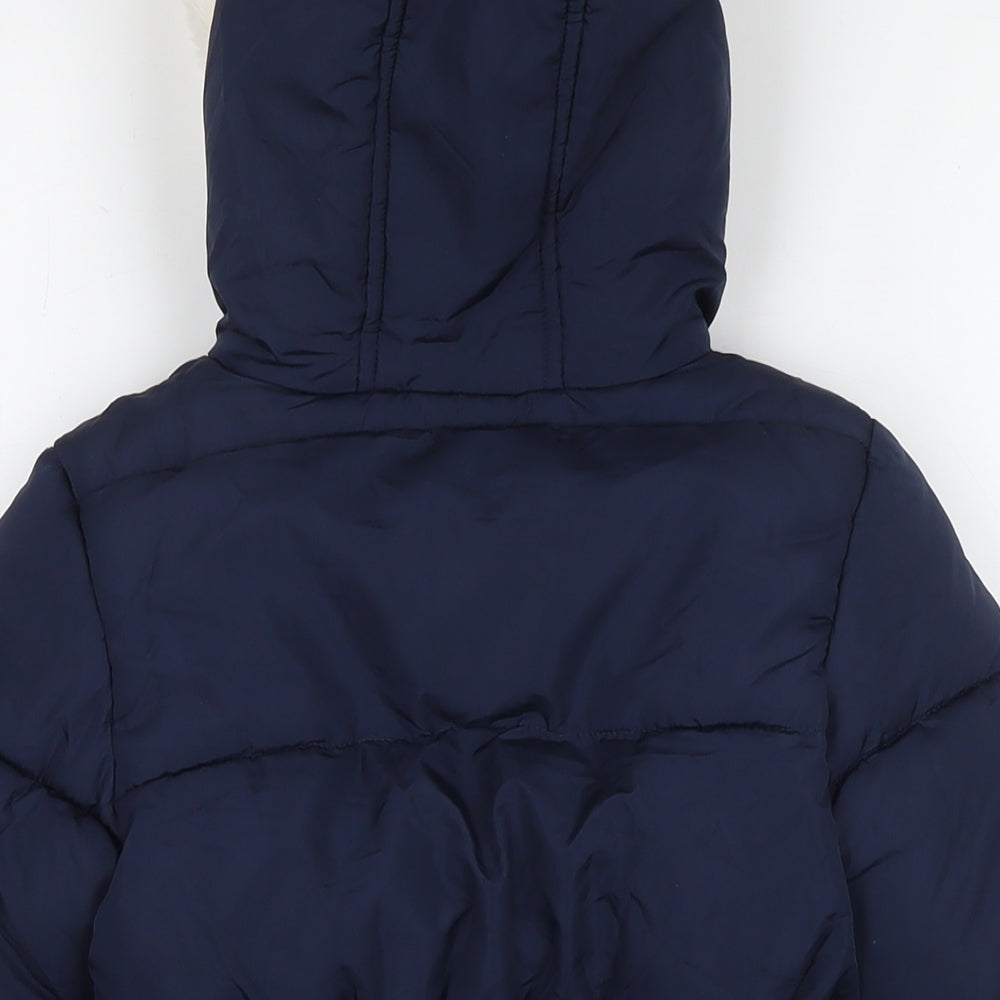 Marks and Spencer Girls Blue Puffer Jacket Jacket Size 5-6 Years Zip
