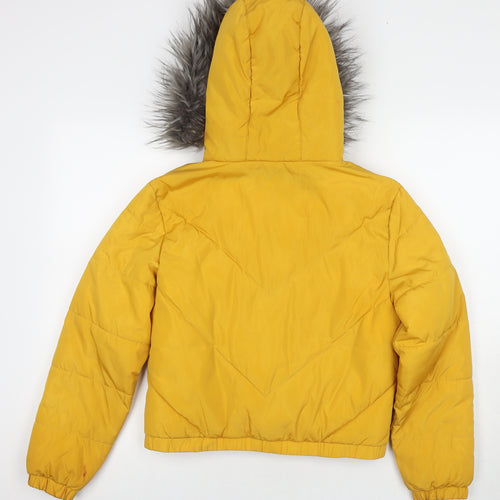 New Look Girls Yellow Puffer Jacket Jacket Size 12-13 Years Zip
