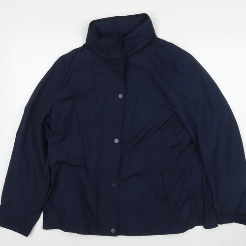 Marks and Spencer Womens Blue Rain Coat Jacket Size 16 Zip