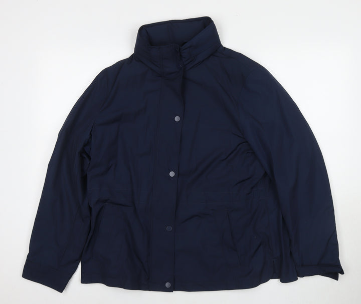 Marks and Spencer Womens Blue Rain Coat Jacket Size 16 Zip