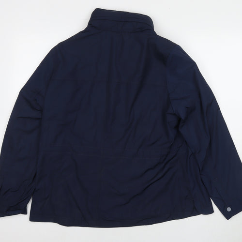 Marks and Spencer Womens Blue Rain Coat Jacket Size 16 Zip