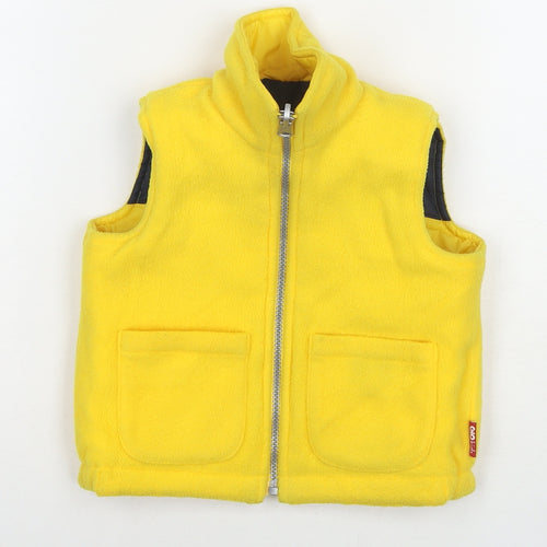 Gio Kids Boys Yellow Gilet Waistcoat Size 24 Months Zip - Reversible