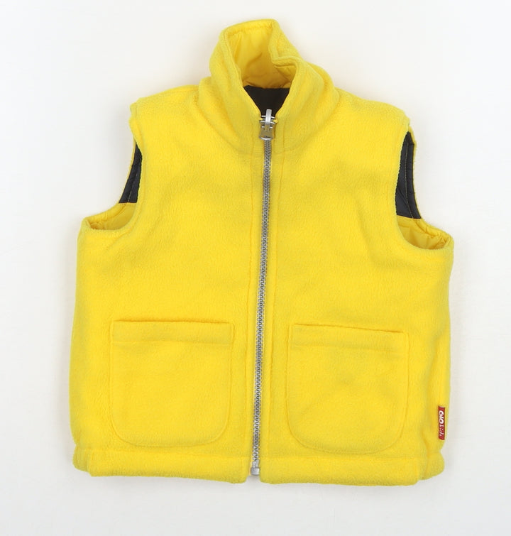 Gio Kids Boys Yellow Gilet Waistcoat Size 24 Months Zip - Reversible