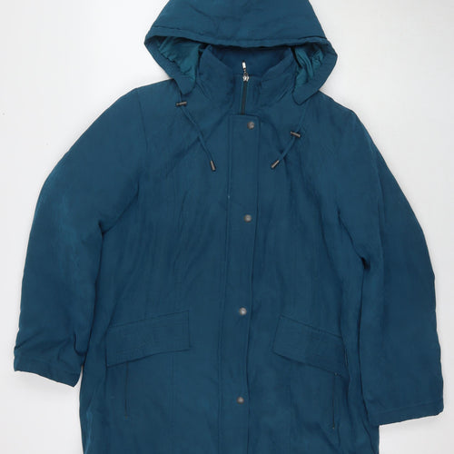 Bonmarché Womens Blue Trench Coat Coat Size M Zip