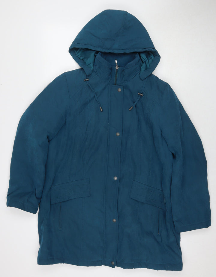 Bonmarché Womens Blue Trench Coat Coat Size M Zip