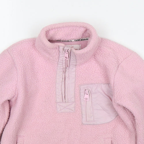 Threadgirls Girls Pink Polyester Pullover Sweatshirt Size 5-6 Years Pullover