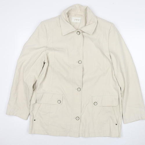 EWM Womens Ivory Jacket Coat Size 14 Zip