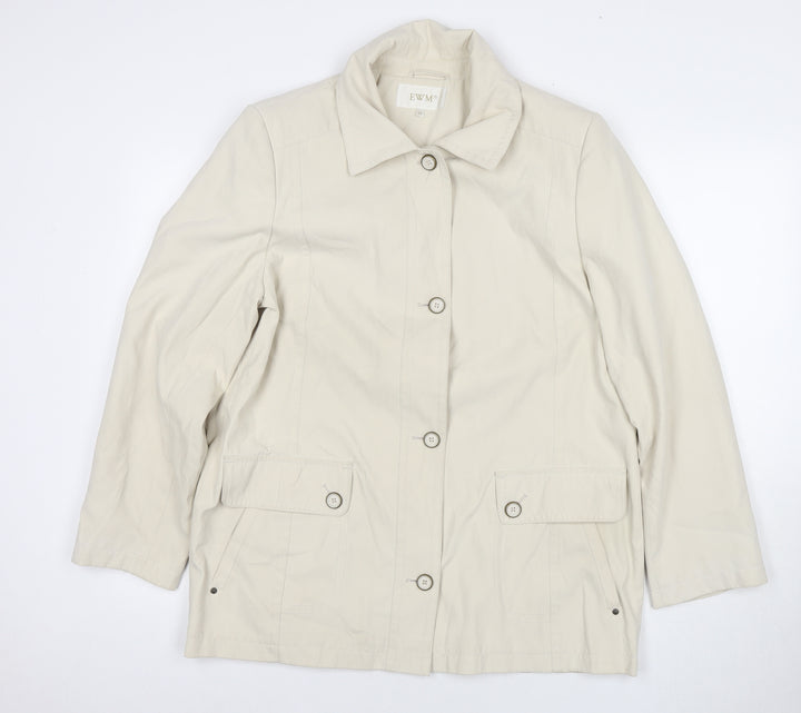 EWM Womens Ivory Jacket Coat Size 14 Zip