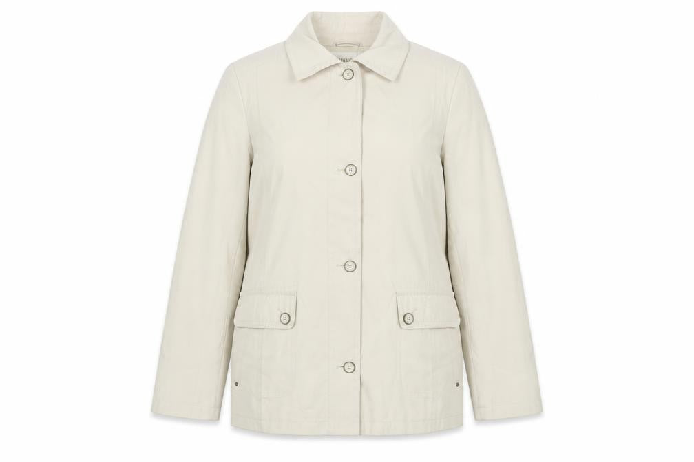 EWM Womens Ivory Jacket Coat Size 14 Zip