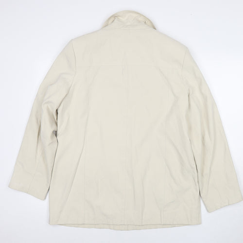 EWM Womens Ivory Jacket Coat Size 14 Zip