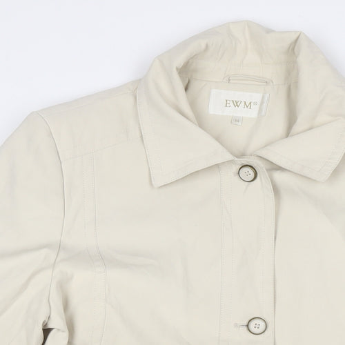 EWM Womens Ivory Jacket Coat Size 14 Zip