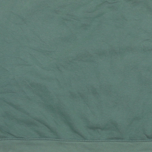 Zara Womens Green Cotton Pullover Sweatshirt Size M Pullover
