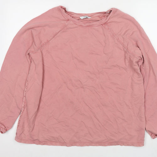 NEXT Womens Pink Cotton Pullover Sweatshirt Size 16 Pullover
