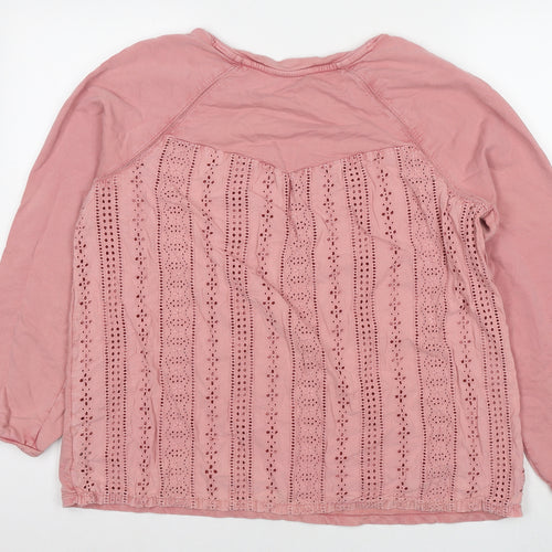 NEXT Womens Pink Cotton Pullover Sweatshirt Size 16 Pullover
