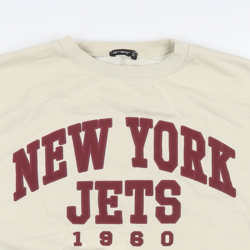 Amber Womens Beige Cotton Pullover Sweatshirt Size M Pullover - New York Jets
