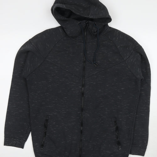 Nike Mens Grey Cotton Full Zip Hoodie Size L