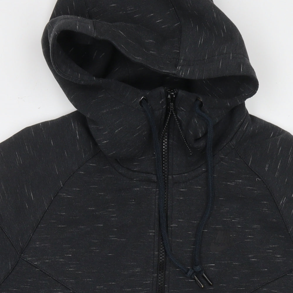 Nike Mens Grey Cotton Full Zip Hoodie Size L