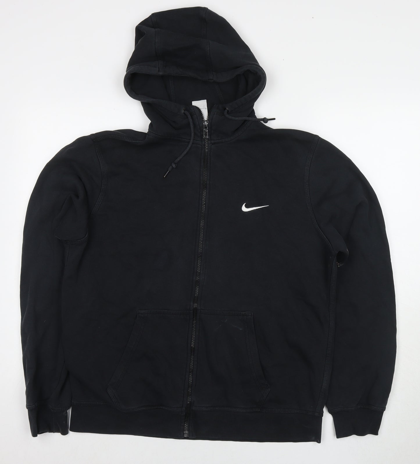 Nike Mens Black Cotton Full Zip Hoodie Size L