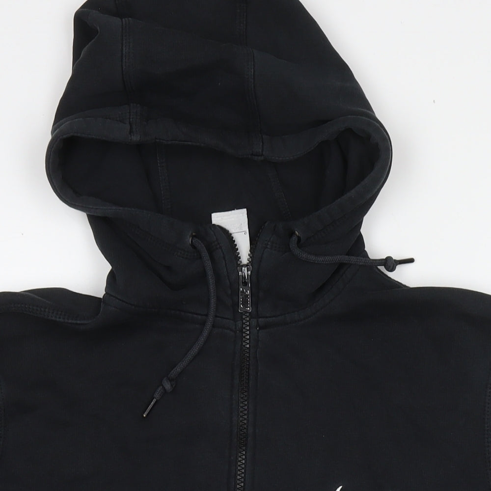 Nike Mens Black Cotton Full Zip Hoodie Size L
