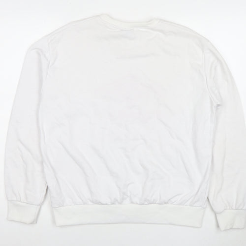 Umbro Womens White Cotton Pullover Sweatshirt Size L Pullover - Logo