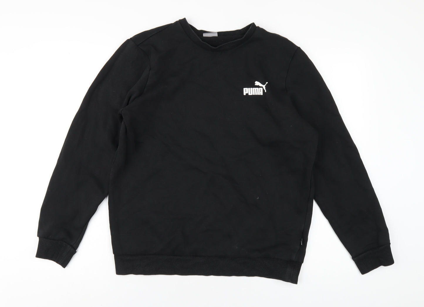 PUMA Mens Black Cotton Pullover Sweatshirt Size M