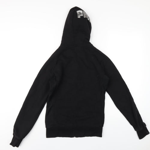 PUMA Womens Black Cotton Full Zip Hoodie Size 10 Zip