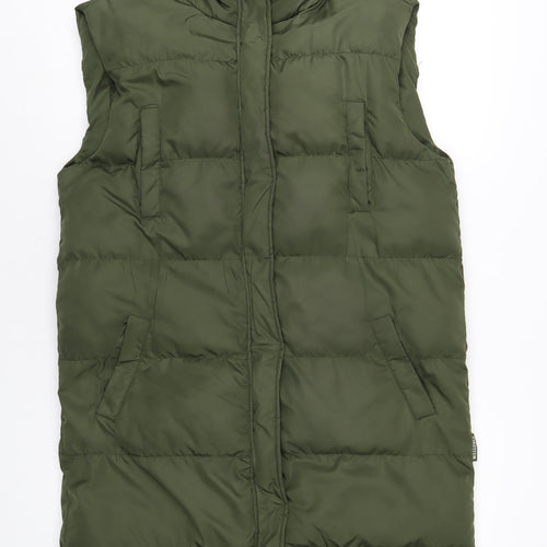 Missguided Womens Green Gilet Coat Size 6 Zip