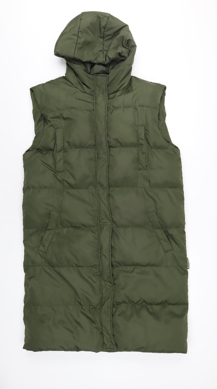 Missguided Womens Green Gilet Coat Size 6 Zip
