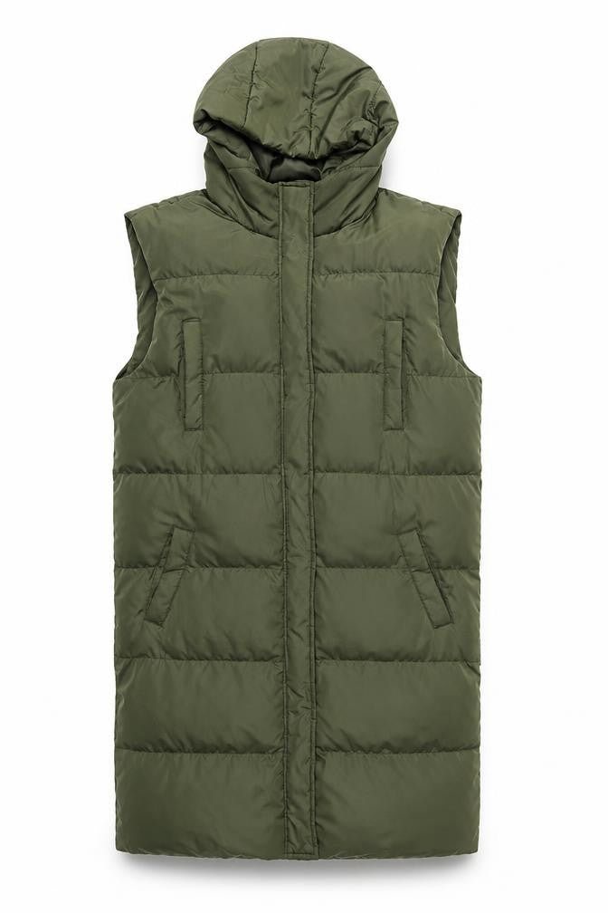 Missguided Womens Green Gilet Coat Size 6 Zip
