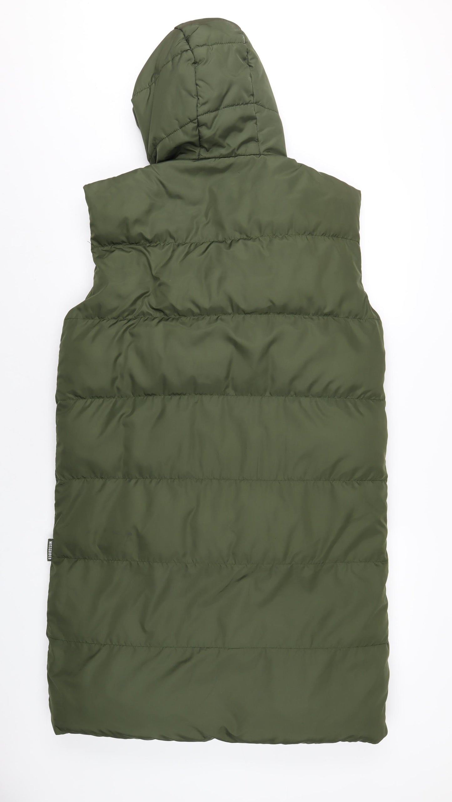 Missguided Womens Green Gilet Coat Size 6 Zip