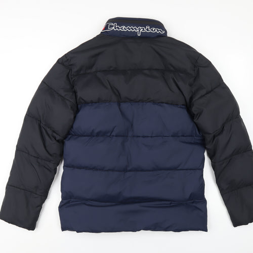 Champion Mens Blue Puffer Jacket Coat Size XS Zip