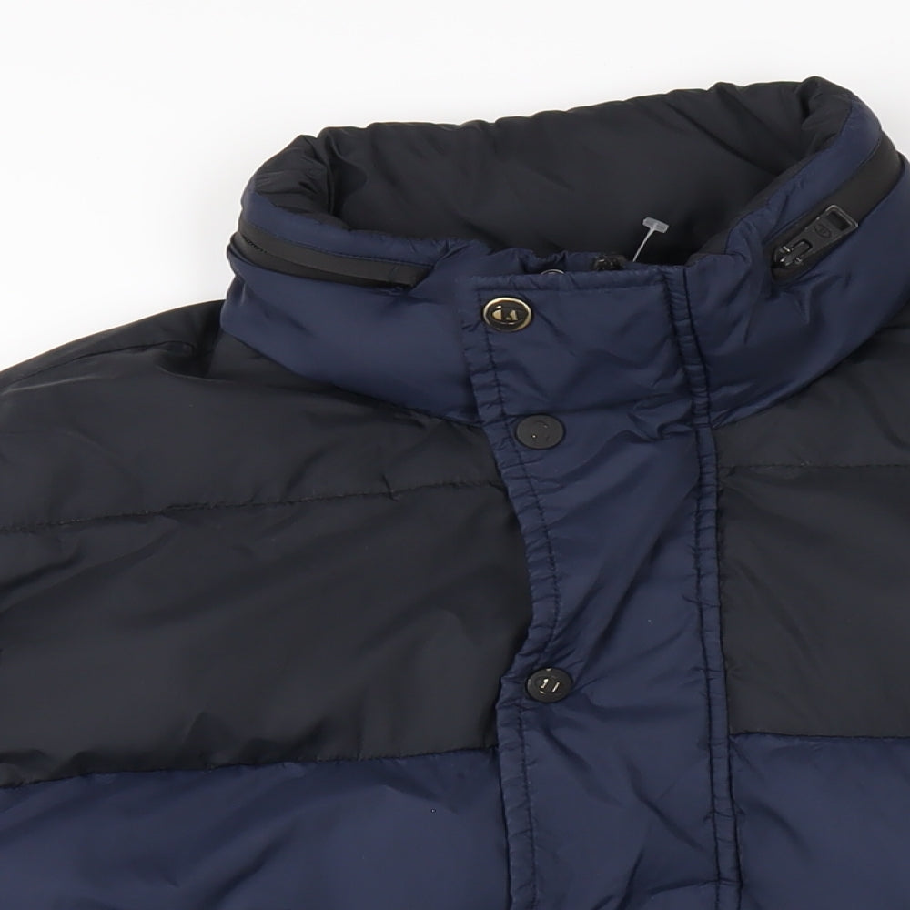 Champion Mens Blue Puffer Jacket Coat Size XS Zip
