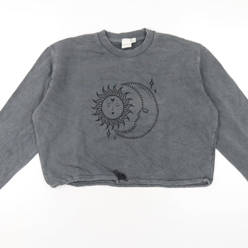 Skinny Dip Womens Grey Cotton Pullover Sweatshirt Size 8 Pullover
