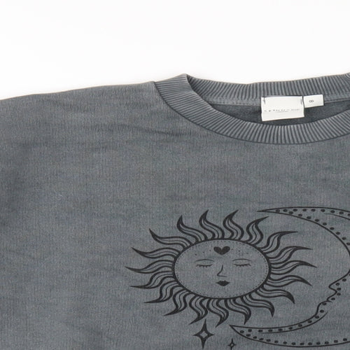 Skinny Dip Womens Grey Cotton Pullover Sweatshirt Size 8 Pullover