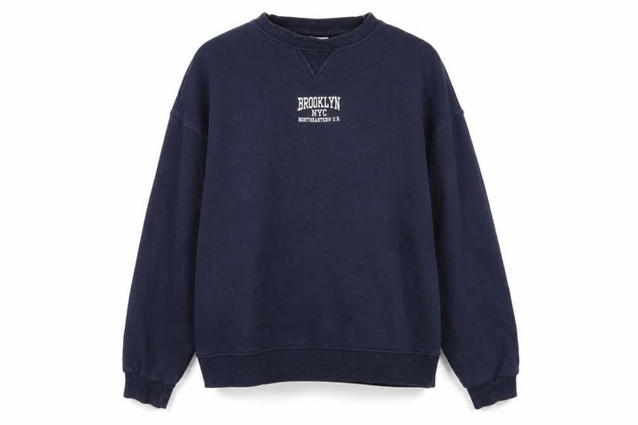 Pull&Bear Womens Blue Cotton Pullover Sweatshirt Size S Pullover