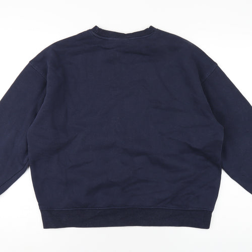 Pull&Bear Womens Blue Cotton Pullover Sweatshirt Size S Pullover
