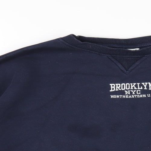Pull&Bear Womens Blue Cotton Pullover Sweatshirt Size S Pullover