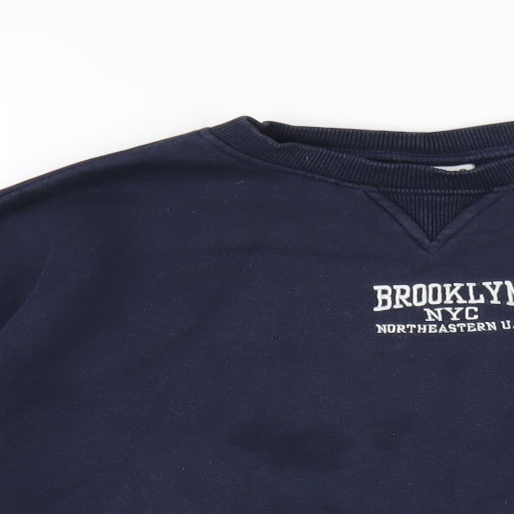 Pull&Bear Womens Blue Cotton Pullover Sweatshirt Size S Pullover