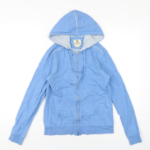 Converse Womens Blue Cotton Full Zip Hoodie Size M Zip