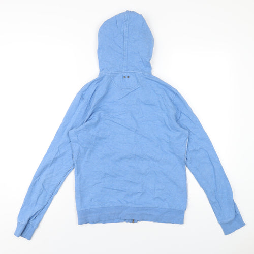 Converse Womens Blue Cotton Full Zip Hoodie Size M Zip