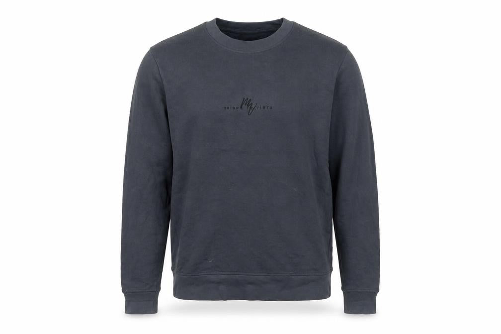 Front view of River Island men’s grey cotton pullover sweatshirt, size S