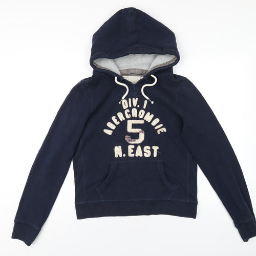 Abercrombie & Fitch Womens Blue Cotton Pullover Hoodie Size L Pullover