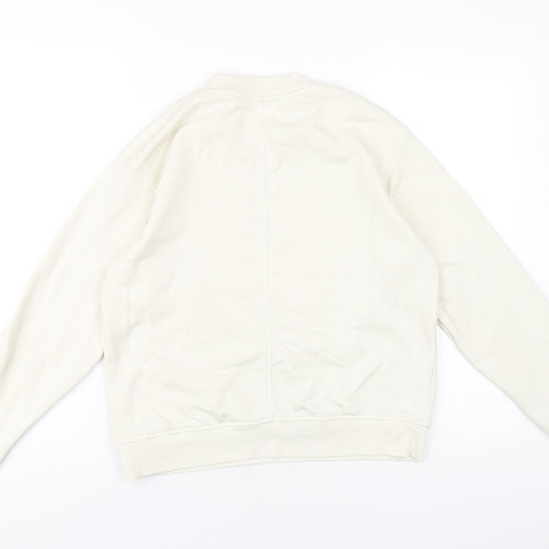 H&M Womens Ivory Cotton Pullover Sweatshirt Size S Pullover