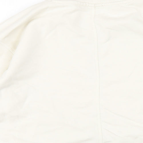 H&M Womens Ivory Cotton Pullover Sweatshirt Size S Pullover