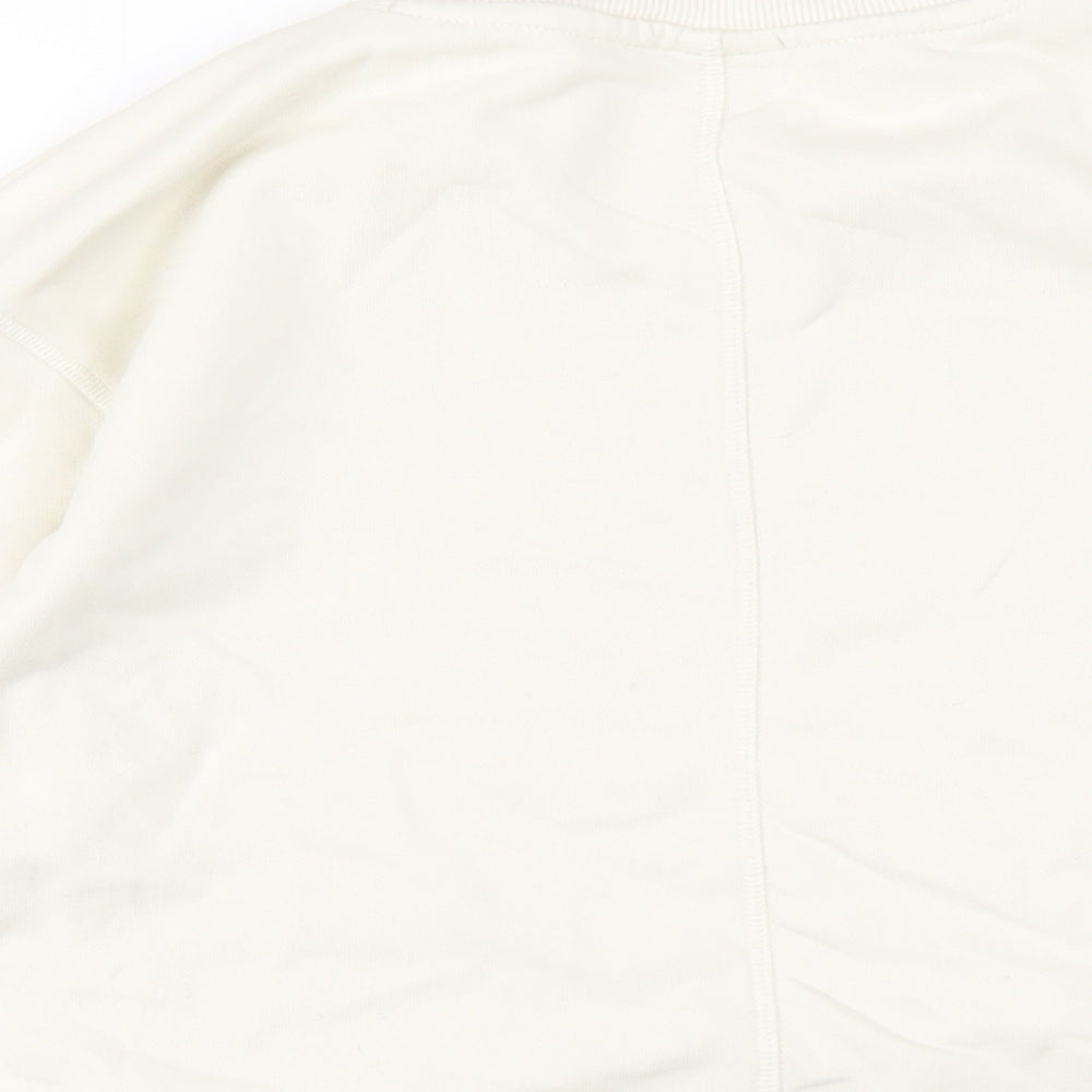 H&M Womens Ivory Cotton Pullover Sweatshirt Size S Pullover
