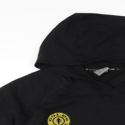 PUMA Mens Black Cotton Pullover Hoodie Size M
