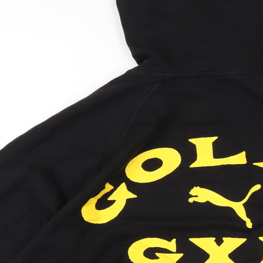 PUMA Mens Black Cotton Pullover Hoodie Size M