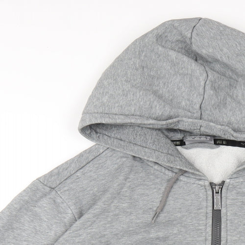 PUMA Mens Grey Cotton Full Zip Hoodie Size M